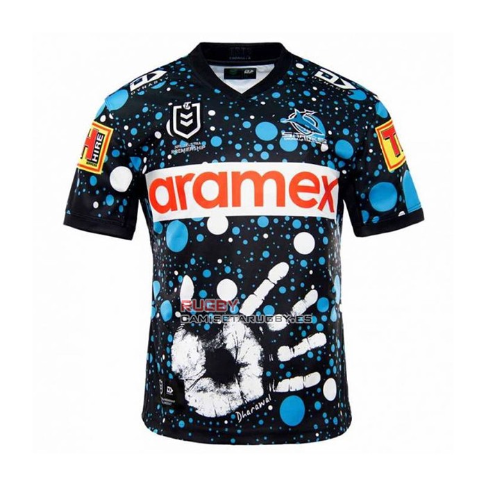 Camiseta Cronulla Sutherland Sharks Rugby 2021 Indigena